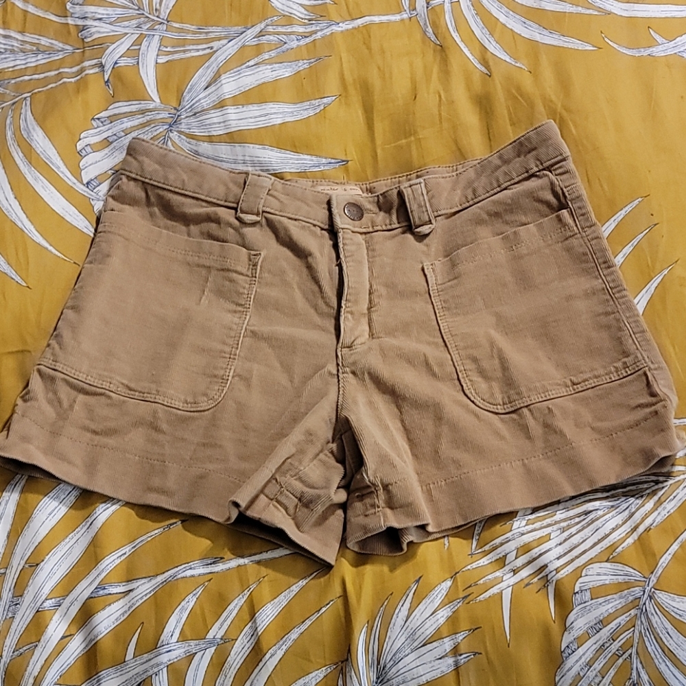 Zara corduroy tan shorts 28